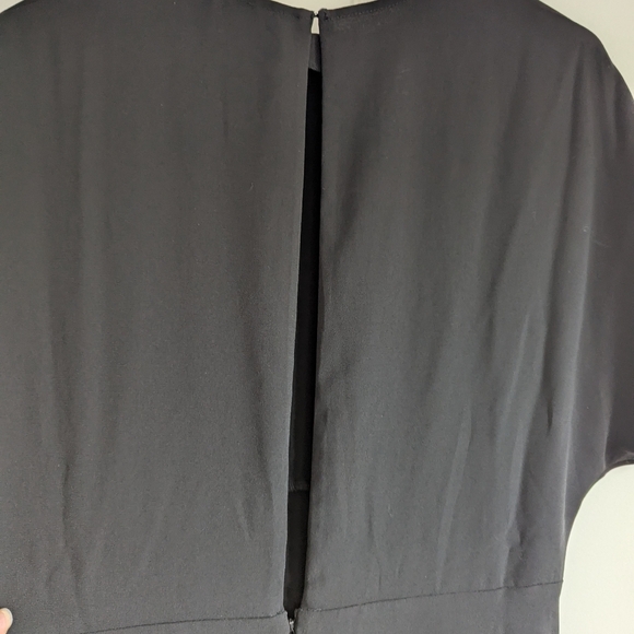 H&M Black Midi Dress | Dolman Sleeve + Keyhole Back | Minimalist Chic - Picture 5 of 9